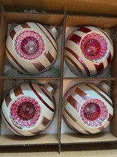 WEST ELM Shiny-Brite™ LARGE Pink Glass Ball Ornaments (Set of 4) picture
