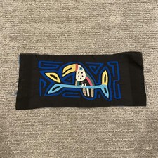 Vintage Guna Mola Toucan Bird Panel Handcrafted Reverse Appliqué Panama Folk Art picture