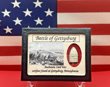 Dropped Civil War Bullet from Gettysburg in Matted Display Case with COA picture