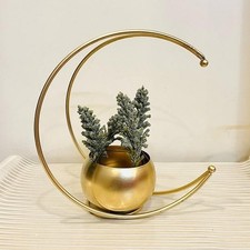 Brass Gallery Moon Shape Flower Vase Antique Design picture