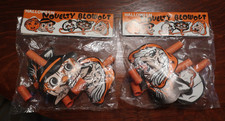 2 Vtg. NIP Halloween Novelty Blowout Skull, Witches, Black Cats, Scarecrow Japan picture