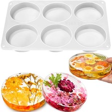 Round Coaster Resin Molds, Large 6 Cavity Extra Deep Coaster Molds picture