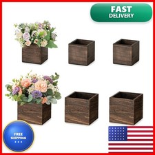 NUPTIO Small Wooden For Centerpiece, Brown, Square, 4