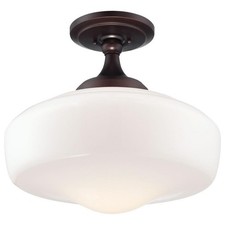 Minka Lavery 2259-576 Brushed Bronze Glass Semi Flush Ceiling Light picture