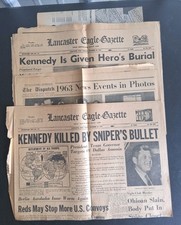 Original 1963 John Kennedy Assassination Newspaper Pages Columbus Ohio Area picture