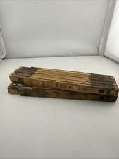 2 Vintage Lufkin Folding Rulers (X46) Red End Extension Rule 72