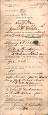 1896 NEW YORK CITY NAVY YARD antique filled out job application for BRICK MASON picture