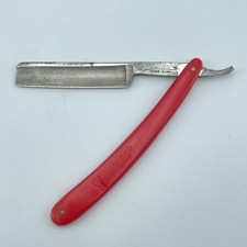 RED IMP 133 Vintage Straight Razor Red Scales Full Hollow Barber Shaving 6in picture