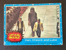 1977 Star Wars card #55 Han, Chewie and Luke series 1 blue POOR 77 picture