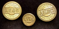 A. E. & C.  AURORA ELGIN & CHICAGO  RAILROAD UNIFORM BUTTON Lot of 3 picture