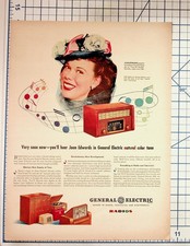 1940s GE Radio Ad Joan Edwards Your Hit Parade CBS Vintage Print Ephemera picture