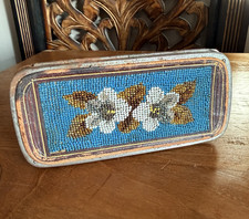 Antique Biedermeier Turquoise Beaded Leather Cigarette Case 6
