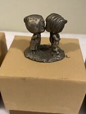 F.D. Crane Boy And Girl Kissing Pewter Figurine picture