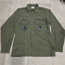 Vtg 1985 USAF OG-507 Utility Shirt 15.5x35 Medium Patched Strategic Air Command picture
