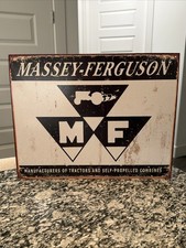 Massey Ferguson Self Propelled Tractor Tin Metal Sign Garage Classic Combines picture