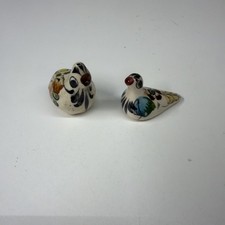 VTG Tonala Mexican Folk Art Mini Hand Painted Birds Set Of 2 picture