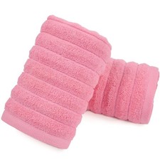Jacquotha 2-Pack Pink Ribbed Hand Towels for Bathroom - Spa & Guest Room Cotton picture