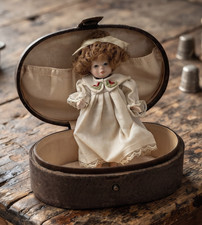 Haunted & Aggressive Doll Leather Casket Vintage Rare Paranormal Coffin Antique picture