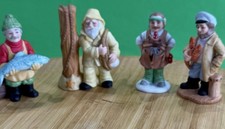Vtg Lefton Colonial Village Ceramic Fisherman 1994  Figures Set Of Four picture