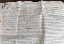 ANTIQUE 1891 VICTORIAN ENGLISH INDENTURE DEED BENTHAM FAMILY WAX SEALS NEW picture