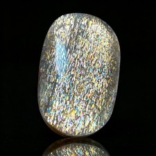 Rainbow Lattice Sunstone Cabochon, Golden Flash Natural Mineral Specimen picture