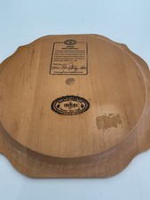 Mackenzie Childs Vintage Wooden 11” Fluted Green Parchment Check  Charger picture