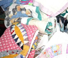 Vintage Cutter Quilt Pieces Junk Journal Slow Stitch Grab Bag One Half Pound picture