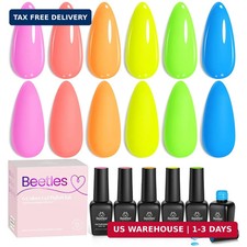 Beetles Neon Gel Nail Polish - Neon Lights, Bright Rainbow Collection, 6 Colors picture