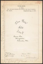 1890 Thomas Ross Silk Soap Trademark Registration Columbus Ohio Soap Powders picture