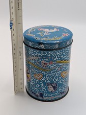 Dutch Candies Vintage Blue Round Collectible Advertising Tin Canister picture