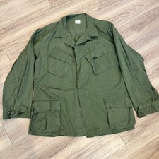 Vintage 60s Vietnam Jungle Jacket OG-107 Coat Mens XL Regular Slant Pocket picture