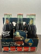 1990 Coca Cola Around The World 6 pack full bottles Bulgaria Germany Santa picture