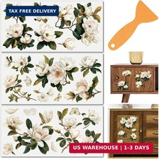 3 Sheets 3 Styles Floral Rub on Transfers for Furniture Craft Decor 6