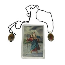 San Cristobal Medalla con Oracion St Christopher Medal with Prayer Card picture