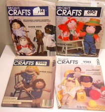 4 UNCUT Vintage McCall's Pattern BLOSSOM BABIES Stuffed Dolls & Clothes picture