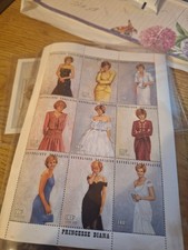 RARE 9pc Princess Lady Diana Postal Stamp Christmas Ornament Set Coa’s picture