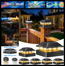 4x4 Solar Post Cap Lights 6 Pack,2 Modes Post Lights Solar Powered picture