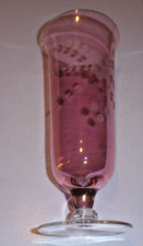 Cranberry Leaf Etched Glass Flower Vase 10