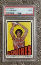 1972 Topps Julius Erving PSA 6 Rookie Card Squires 76ers picture