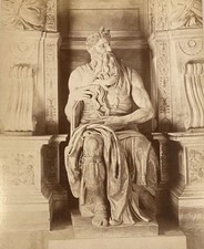 c.1880 Alinari Albumen Photo – Michelangelo Moses, Rome San Pietro in Vincoli picture