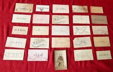 24 1800's PERSONAL CALLING CARDS & ONE PHOTO picture