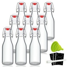 YEBODA 8oz Swing Top Bottles - Glass Beer Bottle with 8 ounces, Clear picture