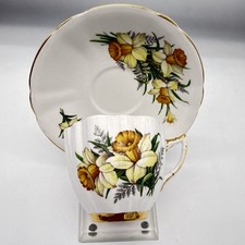 Vintage Royal Prince Teacup And Saucer Set England Yellow Daffodil Bone China picture