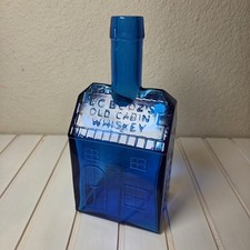Vintage E.G. Booz Old Cabin Whiskey Cobalt Blue Bottle EC Embossed 8 3/8in picture