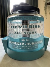 Vintage DeVilbiss No. 145 Tabletop Humidifier Auto Shut-Off Aqua w/ original box picture