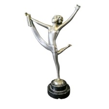 ART DECO SILVERED BRONZE DANCER NYMPH Attr JOSEF LORENZL 10