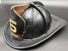 Vintage Cairns Brothers 5 New York Ulster Fire Helmet Leather minty picture