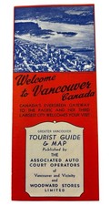 Vtg 1940s Welcome to Vancouver Canada Pamphlet Map Downtown Stanley Park picture