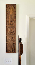 Evelyn Ackerman ERA Industries Carved Wood Wall Plaque MCM Signed EA Vintage picture