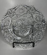 AMAZING Antique Bergen Crystal Hand Cut Bowl American Brilliant Period picture